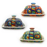 Bunte Butterdose Aus Keramik, Handbemalt & Hochgebrannt | Spülmaschinenfest 250G Butterbehälter Fröhliches Design, Handmade Bunte Butterdose Aus Keramik, Handbemalt & Hochgebrannt | Spülmaschinenfest 250G Butterbehälter Fröhliches Design, Handmade von gallundzick