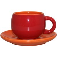 Espressotassen Mit Unterteller Rot Set/4 von gallundzick