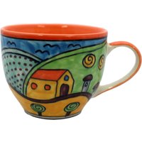 Kaffeebecher Bunt Handbemalt Aus Keramik Set/2 von gallundzick