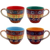 Kaffeetasse Handbemalt Bunt Aus Keramik Ethno von gallundzick