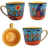 Kaffeetasse Xl, Handbemalt Bunt, Spülmaschinenfest, 450Ml, Set/2 von gallundzick