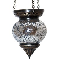 Mosaik Hängelampe Handgefertigt Aus Glasmosaik Mit Teelichthalterung Klein von gallundzick