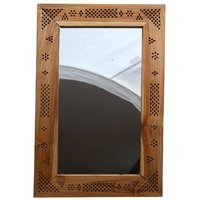Wandspiegel Teak-Holz - Natural Wood Mirror | 60×40 cm Rustikaler Flur-Deko-Spiegel von gallundzick