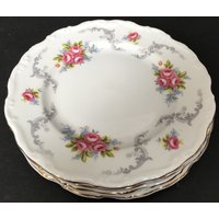 Set Mit 4 Royal Albert Tranquility Dessert/Brot Und Butter Teller, Rosa Rosen von gamblordcollectables