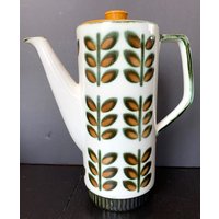 Vintage Mid Century Modern Boch Belgien Rambouillet Kaffeekanne von gamblordcollectables