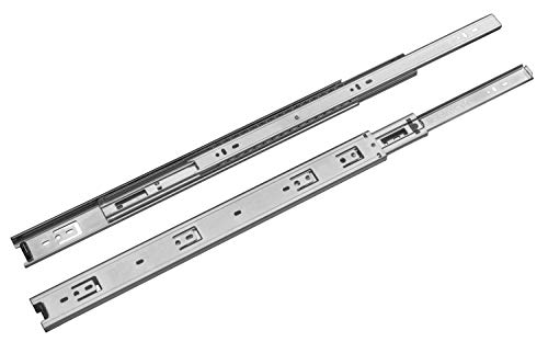 gamet 0 0 1 Paar Kugelführungen für eine Schublade L: 350/400/450/500/550 mm/Vollauszug/max. Belastung-30 kg | L: 350 mm, Nickelgrau von gamet