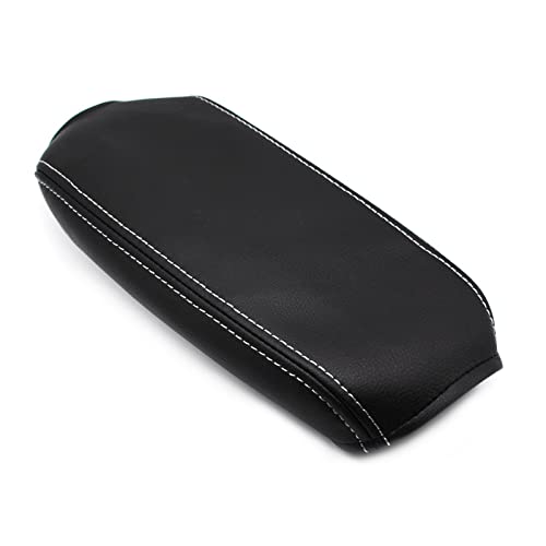 gangxiao Für Golf 5 MK5 2005 2006 2007 2008 2009 2010 Leder Armlehne Abdeckung Auto Center Control Armlehne Box Haut Abdeckung Trim Mittelkonsole Armauflage(Black-White line) von gangxiao