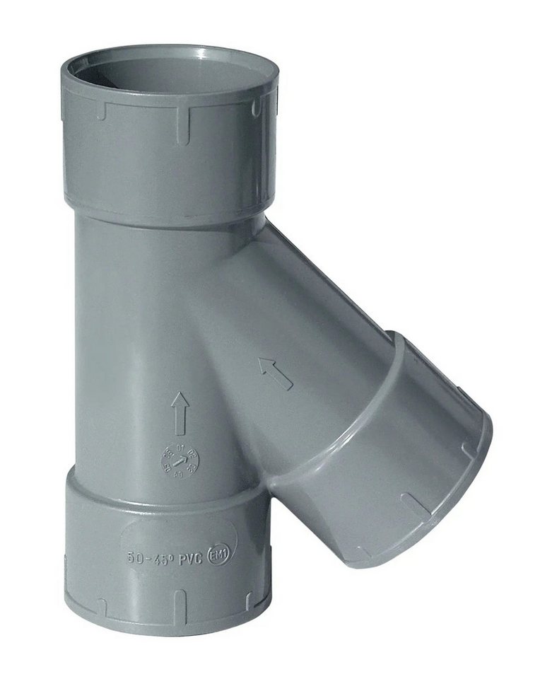 ganz24 Absperrventil Y-Abzweig PVC 45° Ø 50 mm, Effiziente Umlenkung des Durchflusses von ganz24
