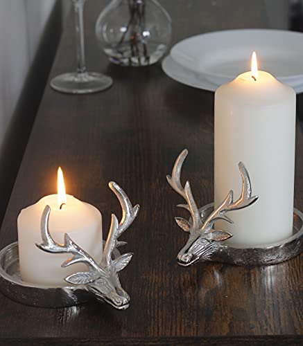 Garden Mile 2 Stück Hirsch Kerzenhalter Tischdekorationen Mittelstück Silber Kerzenhalter Weihnachtsdekorationen Rustikale Kerzenhalter Weihnachten Tisch Mittelstück Weihnachten Kerzenhalter von garden mile