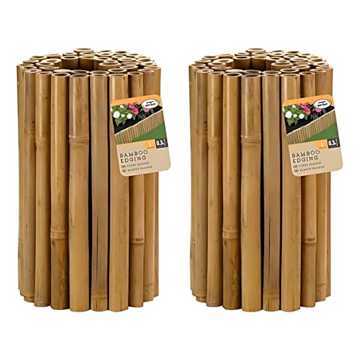 Garden Mile 4x Bambus Einfassung 30cm x 1m Garten Rasen Grenze Zaun Blumenbeet Graseinfassung Dekoration, Mähbarriere von garden mile