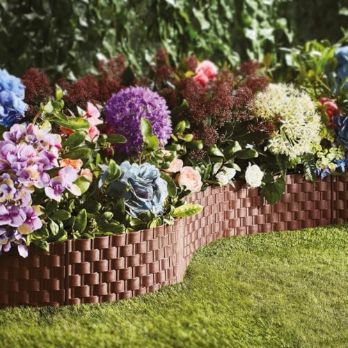 Garden Mile Dekorativer Gartenzaun im Rattan-Stil, 2,4 m, 22 cm hoch, für den Außenbereich, Garten-Trennwand, Blumenbeet-Trenner, dekorativer Zaun für Terrasse, Rasen, Auffahrt, flexible Garden Mile Dekorativer Gartenzaun im Rattan-Stil, 2,4 m, 22 cm hoch, für den Außenbereich, Garten-Trennwand, Blumenbeet-Trenner, dekorativer Zaun für Terrasse, Rasen, Auffahrt, flexible von garden mile