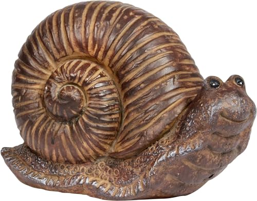Garden Mile Freistehende Bronze-Gartenornamente, für drinnen und draußen, handbemalt, Wald, Gartenfigur, Dekoration, Statue (Schnecke) von garden mile