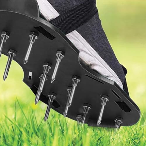 Garden Mile Garten Rasen Lüfter Schuhe Manuel RASEN BELÜFTER MIT 13x 5cm Zacken und Riemen universal für Rasen Lüfter Sandalen von garden mile