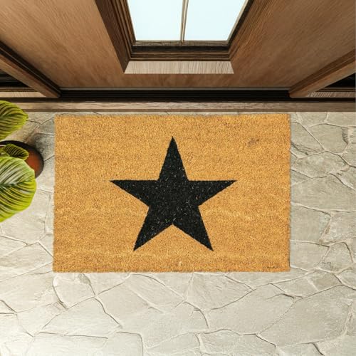 Garden Mile Große Kokosfaser-Fußmatte, 60 x 40 cm, rutschfeste PVC-Unterseite, für drinnen und draußen, wetterbeständig, hochwertig, strapazierfähig, umweltfreundlich, dicke Fußmatte (60 x 40 cm von garden mile