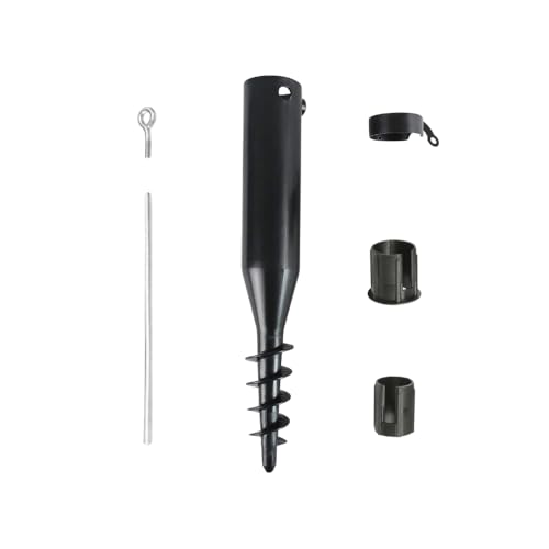 Garden Mile Großer robuster Erdspieß zum Einschrauben für Wäschespinne oder Sonnenschirmständer, bis zu 50 mm, robuster Kunststoff, Bodenspieß, drehbarer Sonnenschirmständer von garden mile