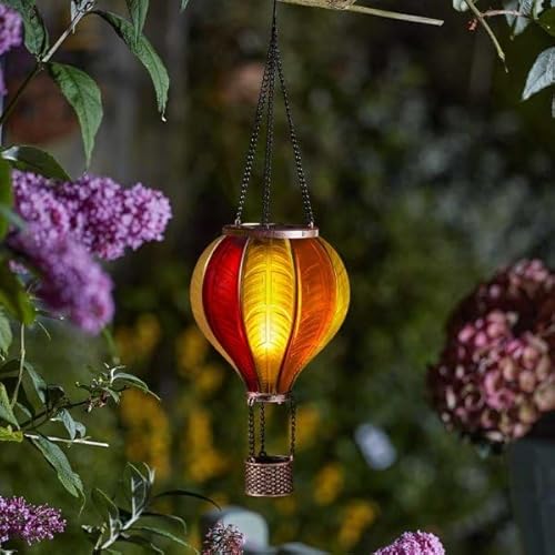 Garden Mile Solar Heißluftballon Außen Solar Hängeleuchten - Langlebige Laterne Lichter Außen Garten Realistische Flamme Ballon Flammeneffekt für Garten, Terrasse, Balkon Dekorationen (Sonnenuntergang Garden Mile Solar Heißluftballon Außen Solar Hängeleuchten - Langlebige Laterne Lichter Außen Garten Realistische Flamme Ballon Flammeneffekt für Garten, Terrasse, Balkon Dekorationen (Sonnenuntergang von garden mile