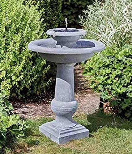 Garden Mile Solar-Wasserbrunnen, schönes rustikales Wasserspiel, Garten-Solar-Wasserornamente auch als Vogeltränke für Ihren Garten oder Ihre Terrasse – beeindrucken Sie Ihre Freunde (Chatsworth) von garden mile