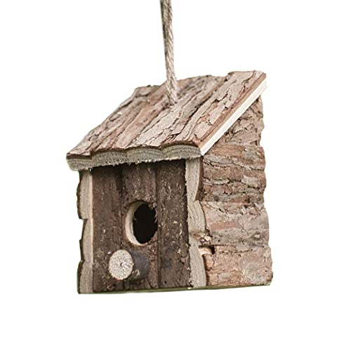 Garden Mile Natürliche Vogelhäuschen Hotel - Traditionelle Vogelhütte aus Holz zum Aufhängen Wildvogelhaus Vogelnistkästen für Garten Blockhütte Outdoor, Baum, Balkon und Gartendekorationen von garden mile