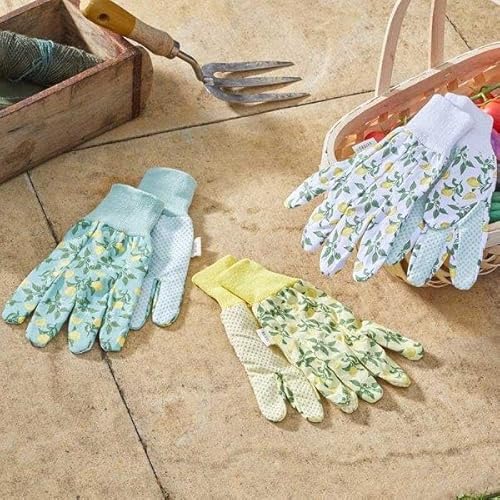 garden mile Gartenhandschuhe für Damen, Baumwolle, rutschfest, atmungsaktiv, für den Muttertag, Gartenarbeit im Freien, Mehrzweckhandschuhe, 3 Stück (3 Stück Baumwollhandschuhe) von garden mile