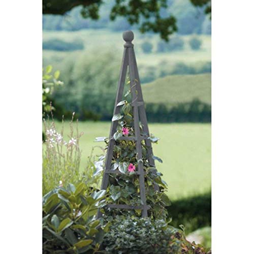 Garden Mile Großer Garten Holz Obelisk oder Bogen Outdoor Bogen Heavy Duty Stark für Rosen Kletterpflanzen Stützstruktur Gartendekoration Ornament (Obelisk Schiefer 1,9m) von garden mile