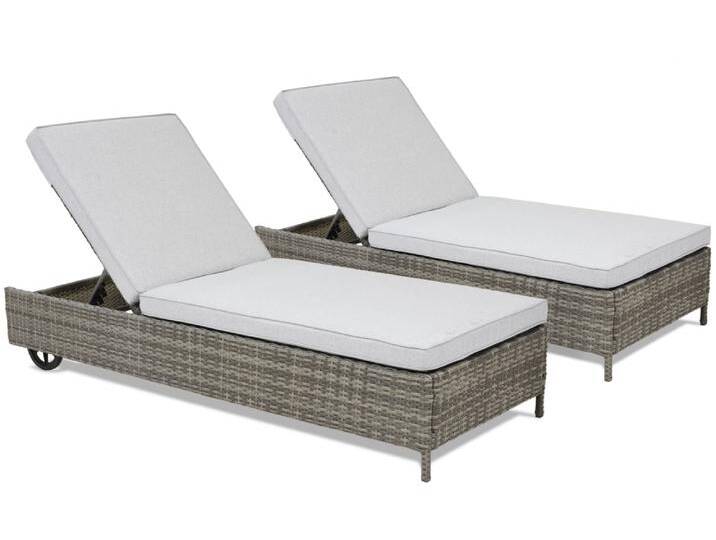 2er Set Sonnenliegen Tobago Garden Point grau von gardenway