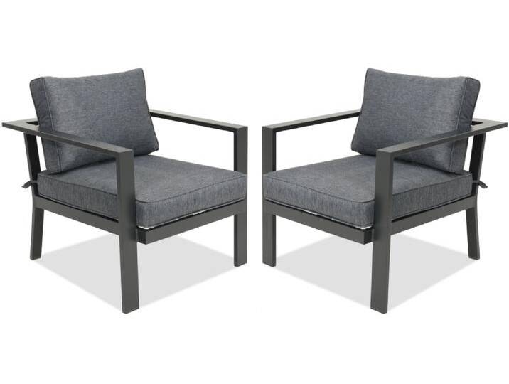 Aluminium-Sessel Sydney Garden Point anthrazitfarbenem - 2er-Set Aluminium-Sessel Sydney Garden Point anthrazitfarbenem - 2er-Set von gardenway