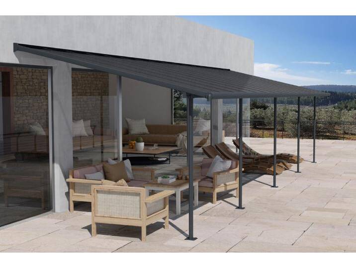 Aluminium-Terrassendach Sierra Palram - Canopia 3 x 8,5 m anthrazit Heat Block von gardenway