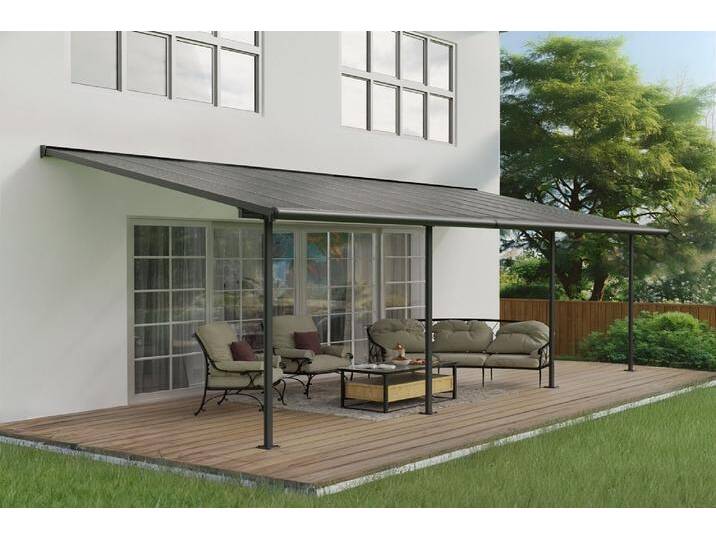 Aluminium-Terrassenüberdachung Sierra Palram - Canopia 3 x 7,3 m anthrazit Heat Block von gardenway