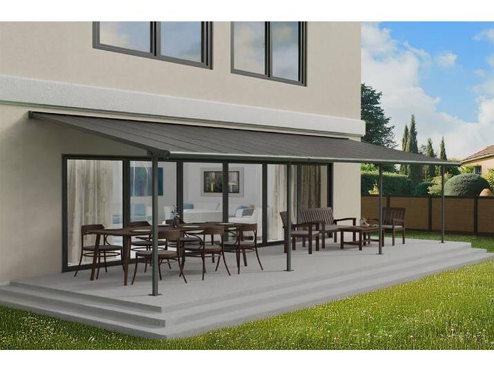 Aluminium-Terrassenüberdachung Sierra Palram - Canopia 3 x 9,15 m anthrazit Heat Block von gardenway