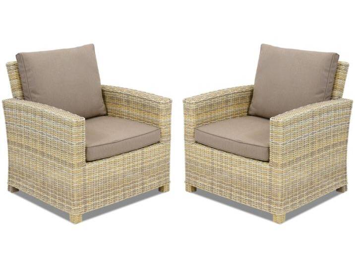 Der Bristol Garden Point Armlehnstuhl aus beigem technischem Rattan – ein 2er-Set Der Bristol Garden Point Armlehnstuhl aus beigem technischem Rattan – ein 2er-Set von gardenway