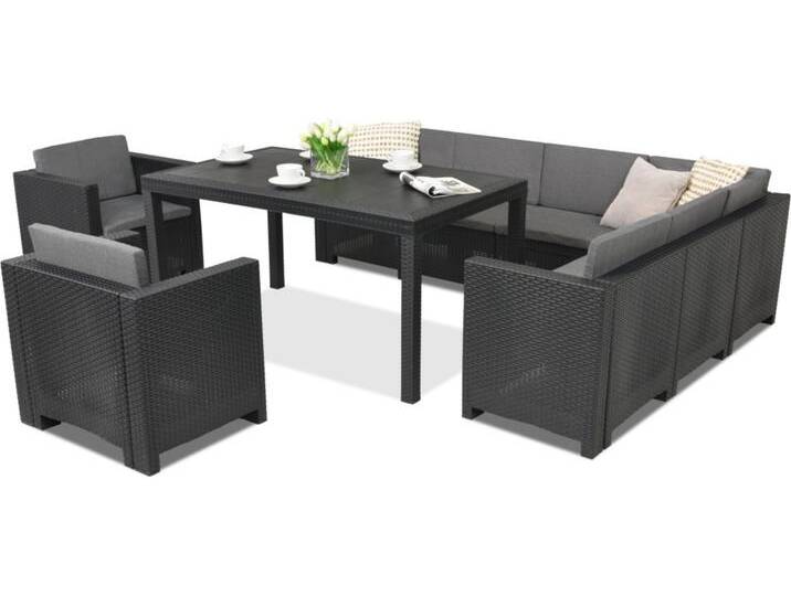 Garten Sitzmöbel mit Ecksofa Colorado Comida Max 9 anthrazit Bica von gardenway