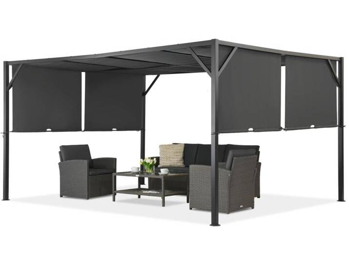 Pergola aus Metall Santorini 3 x 4m anthrazit Garden Point von gardenway