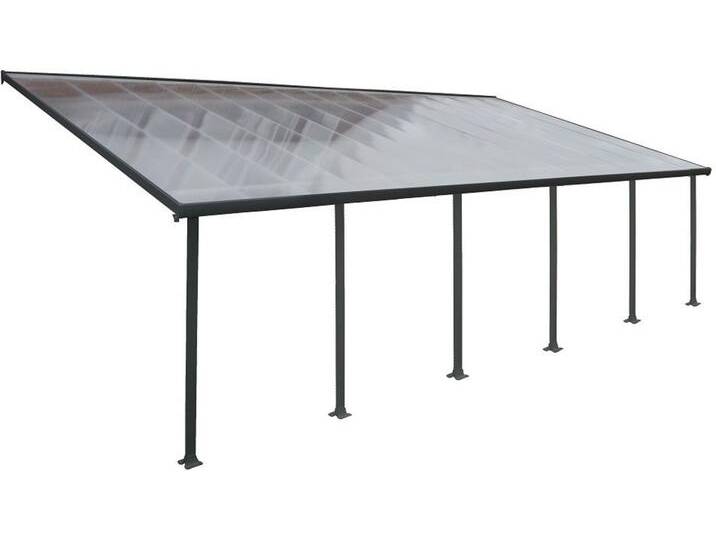 Polycarbonat-Überdachung Terrasse Feria Palram - Canopia 3 x 8,5 m grau von gardenway
