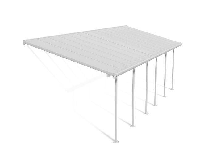 Polycarbonat-Überdachung Terrasse Feria Palram - Canopia 3 x 8,5 m weiß von gardenway