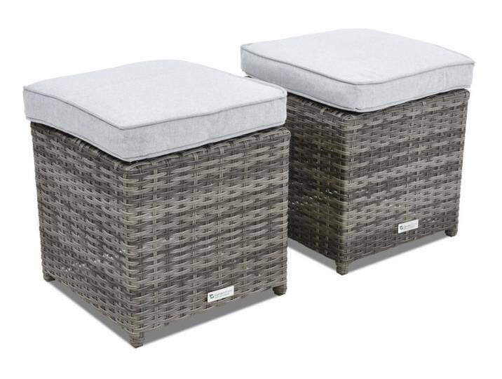 Technorattan-Outdoor-Hocker Monaco Garden Point grau - 2er Set Technorattan-Outdoor-Hocker Monaco Garden Point grau - 2er Set von gardenway