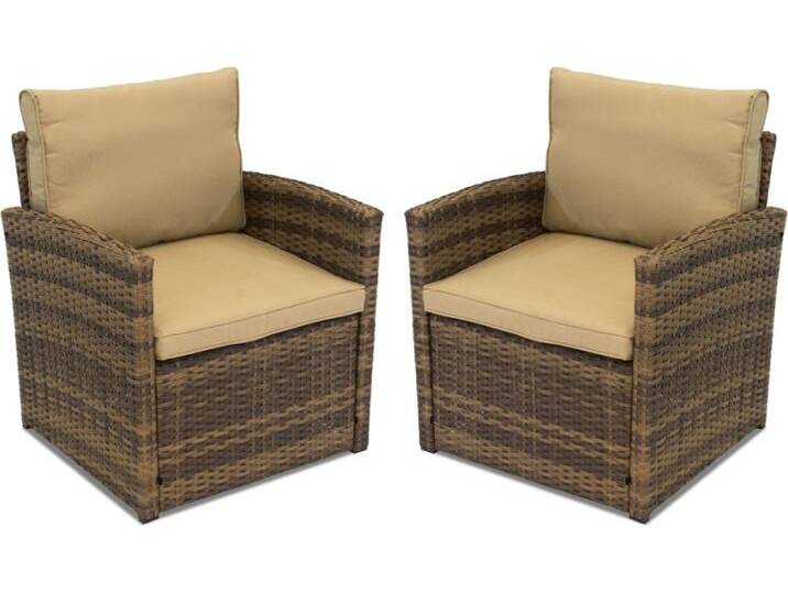 Technorattan Sessel Monaco Garden Point braun - 2er Set Technorattan Sessel Monaco Garden Point braun - 2er Set von gardenway