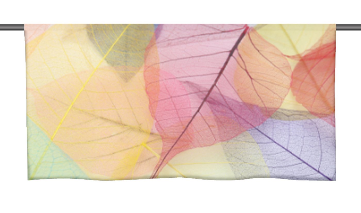 gardinen-for-life Scheibengardine Color Leaves - Cafehausgardine 25 cm hoch - mit tollem Motiv von gardinen-for-life