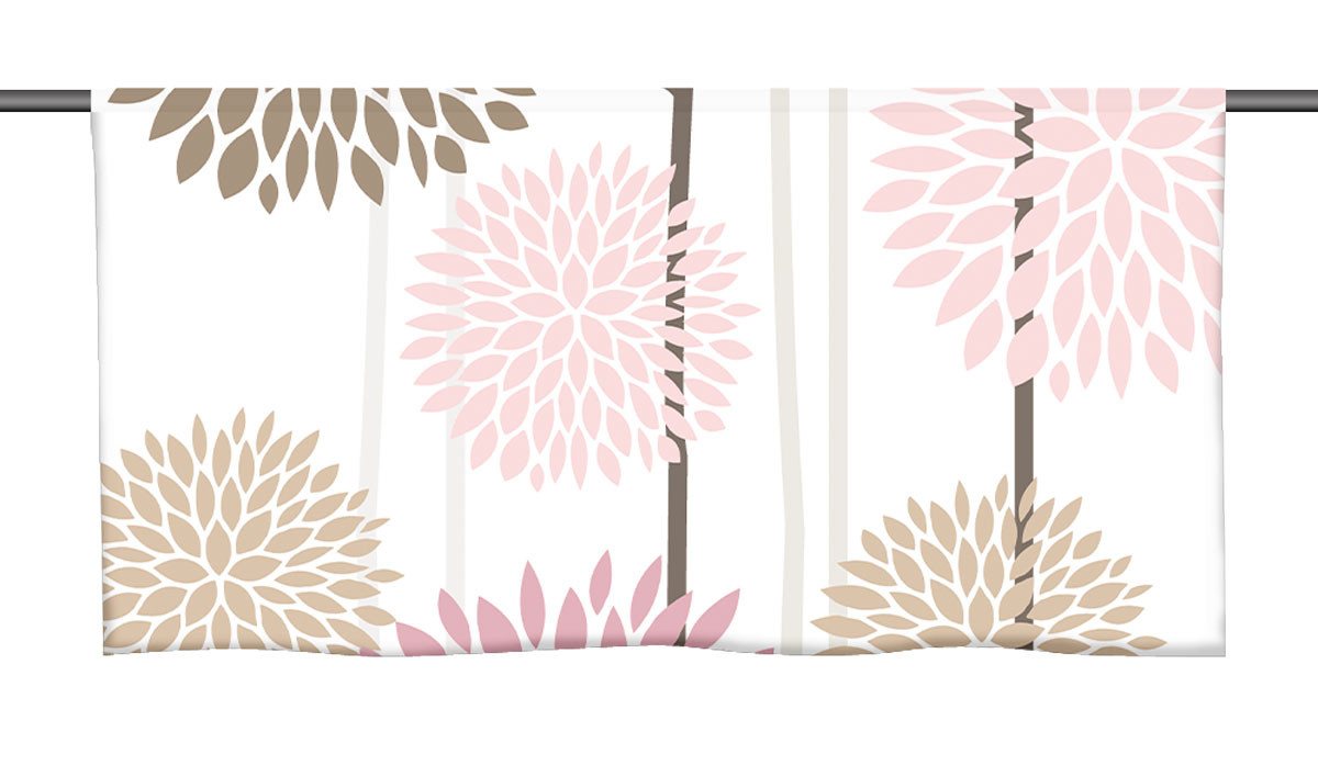 gardinen-for-life Scheibengardine Fleurs - Cafehausgardine 25 cm hoch - mit tollem Motiv von gardinen-for-life