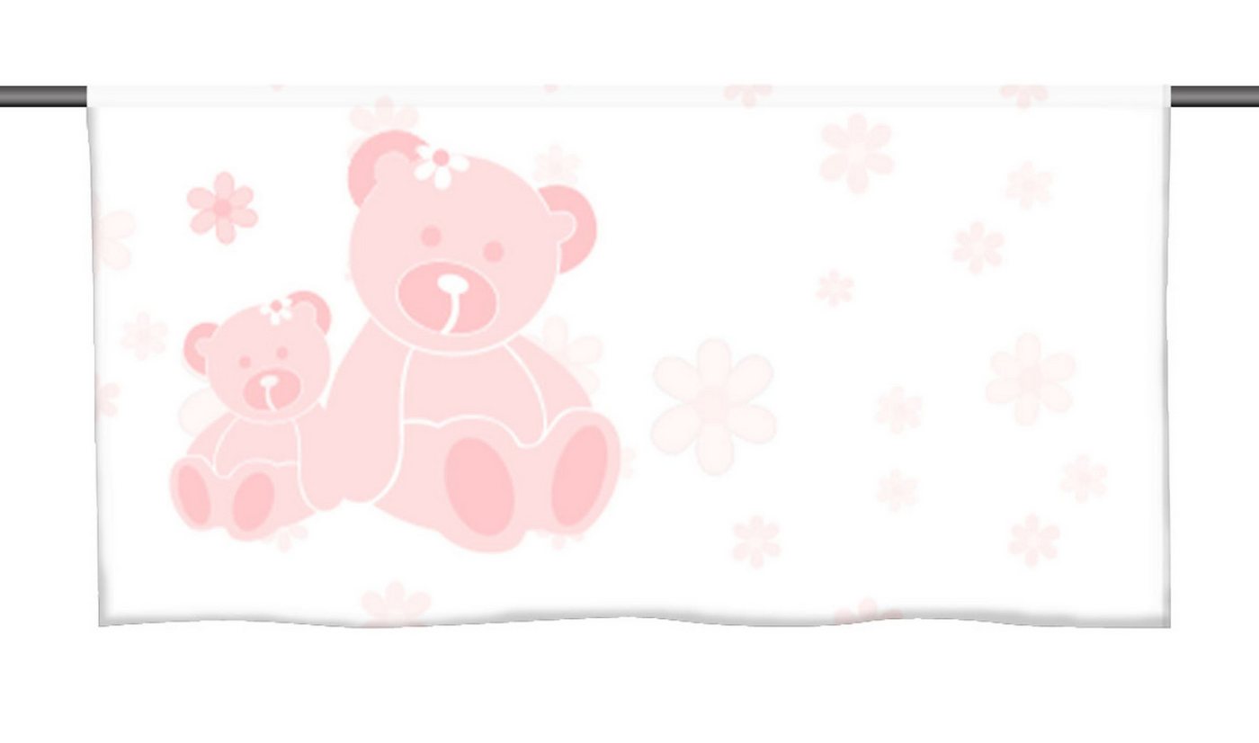gardinen-for-life Scheibengardine Newborn rosa - Cafehausgardine 25 cm hoch - mit tollem Motiv von gardinen-for-life