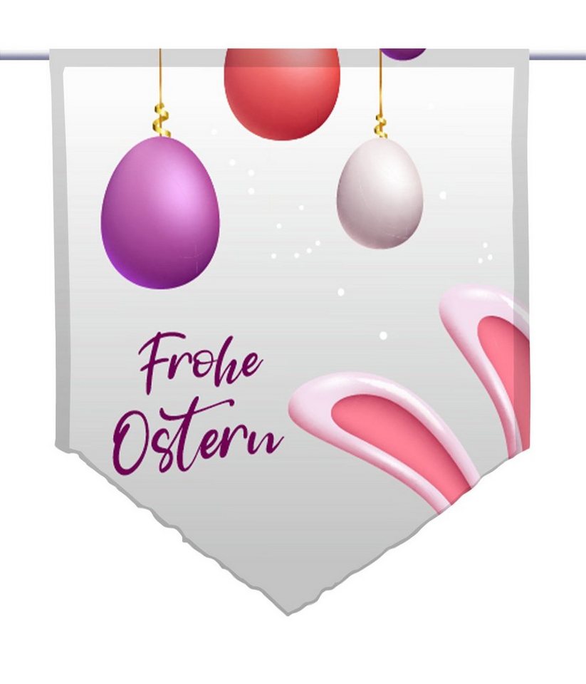 Scheibengardine Ostern in silber - spitzer Scheibenhänger, gardinen-for-life von gardinen-for-life
