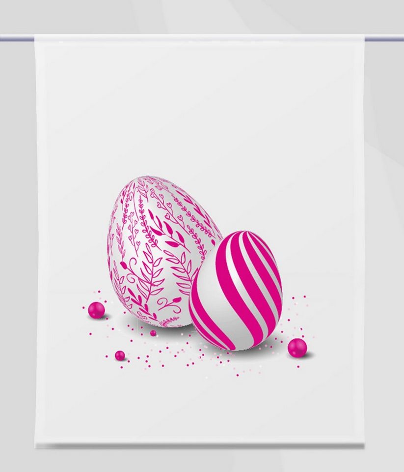 Scheibengardine Ostern moderna Xtra magenta - eckig - Scheibenhänger - B-line, gardinen-for-life von gardinen-for-life