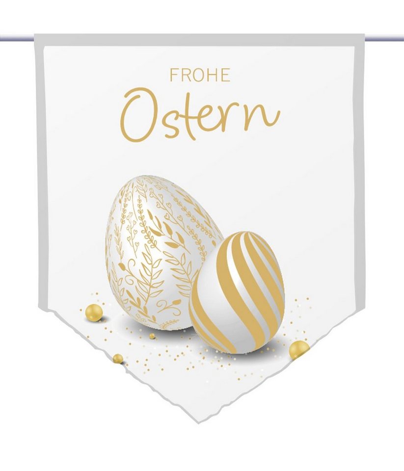 Scheibengardine Ostern moderna gold - spitzer Scheibenhänger, gardinen-for-life von gardinen-for-life