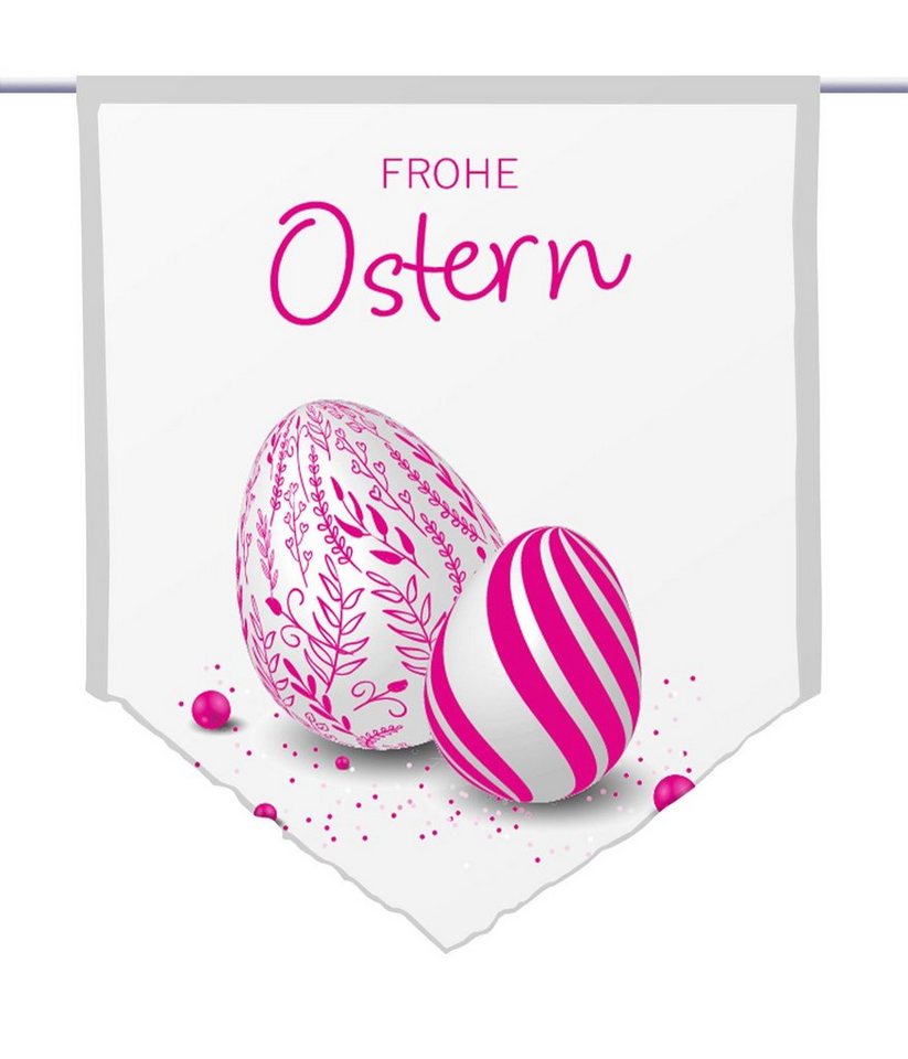 Scheibengardine Ostern moderna magenta - spitzer Scheibenhänger, gardinen-for-life von gardinen-for-life