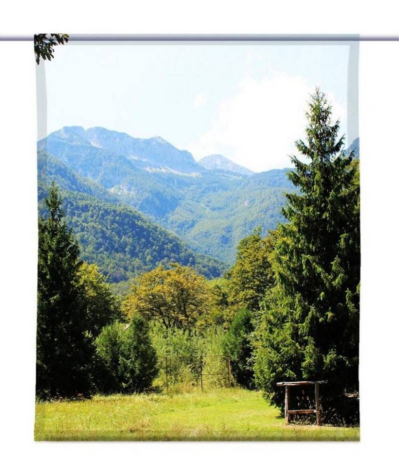 gardinen-for-life Scheibengardine Scheibenhänger Blick ins grüne – eckig – Natur erleben! - B-line von gardinen-for-life
