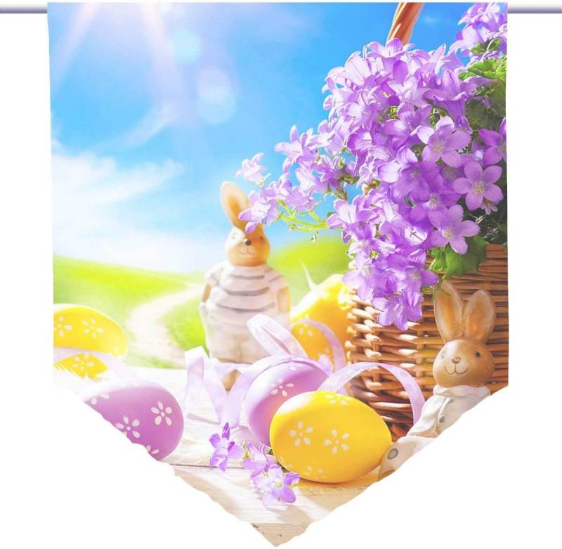 gardinen-for-life Scheibengardine Scheibenhänger Ostertraum, Transparent, aus Feiner Voile von gardinen-for-life