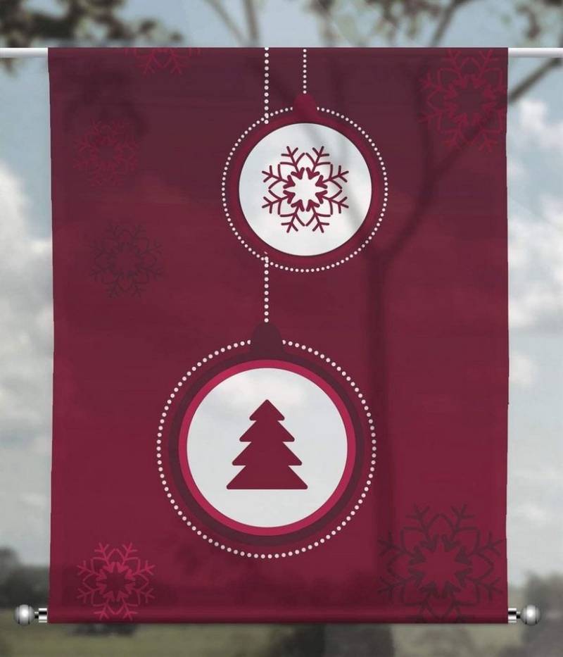 gardinen-for-life Scheibengardine Scheibenhänger X-Mas modern Magenta - rechteckig mit Beschwerung von gardinen-for-life