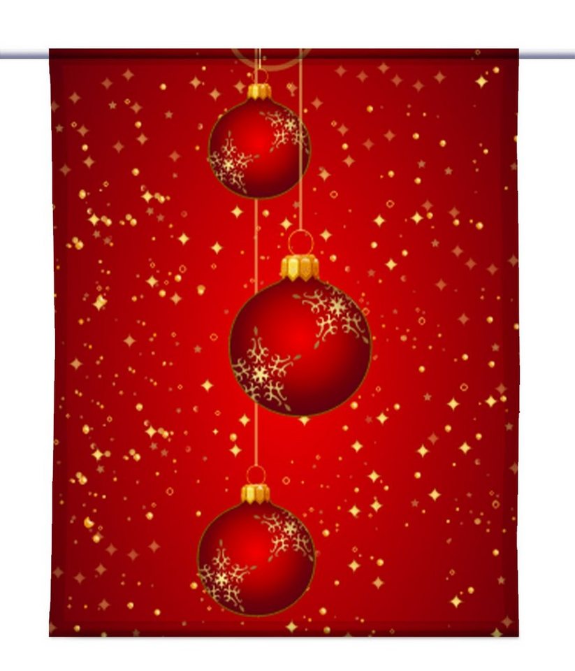 gardinen-for-life Scheibengardine Scheibenhänger red christmas rechteckig mit Beschwerung von gardinen-for-life