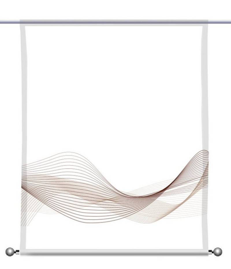 gardinen-for-life Scheibengardine Stream Horizon coffee - rechteckig, moderne Gardine, Handarbeit, Made in Germany von gardinen-for-life