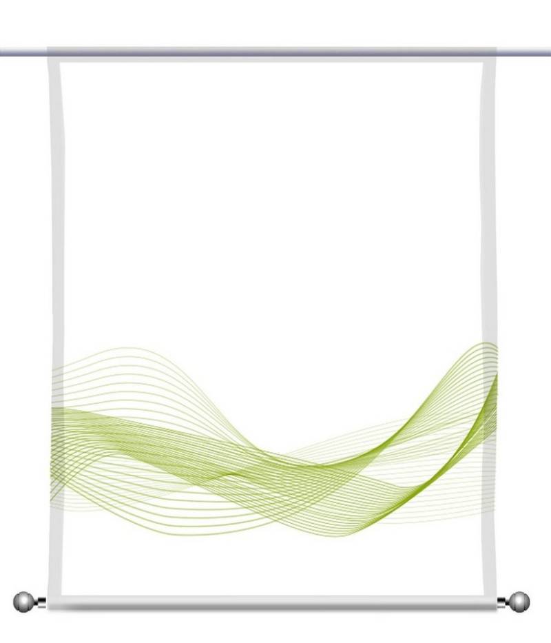 gardinen-for-life Scheibengardine Stream Horizon green - eckig, Scheibenhänger, Made in Garmany von gardinen-for-life