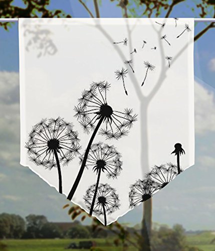 gardinen-for-life Scheibenhänger Dandelions Transparent, Edler Scheibenhänger aus Feiner Voile in Verschiedenen Größen (HxB 75x60cm) von gardinen-for-life